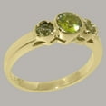thumbnail image 3 of LBG British Made 14k Yellow Gold Natural Peridot Womens Anniversary Ring - 33 size options - Size 5, 3 of 6