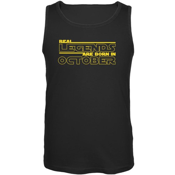 Real Legends are Born in October Mens Tank Top Black LG