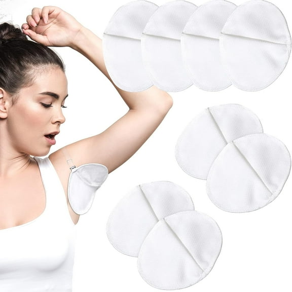 4 Pairs Underarm Sweat Pads Reusable Sweat Absorbing Guards Washable Armpit Sweat Pads with Shoulder Strap Under Arm Sweat Protectors Women Breathable Absorbent Sweat Pads Guards for Women and Men