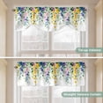 thumbnail image 6 of Spring Flower Tie Up Valance for Windows, Watercolor Blue Yellow Sage Green Floral Leaves Plant Adjustable Rod Pocket Tie Up Valance Curtains for Kitchen Bathroom Bedroom 54 X 18 Inch, 6 of 9