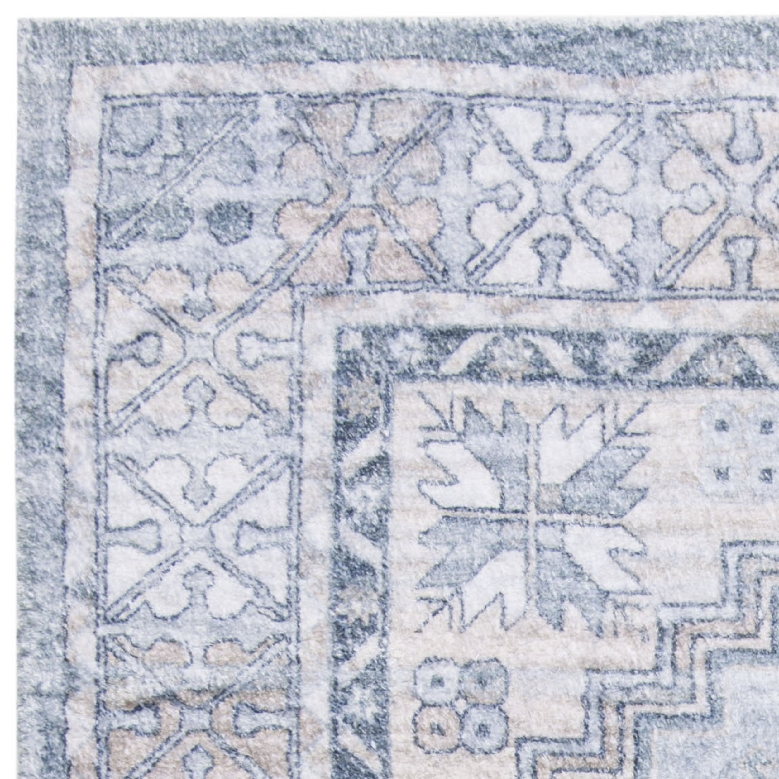 SAFAVIEH Saffron Kliment Bordered Oriental Area Rug, Grey/Ivory, 8' x 10'