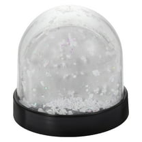 LOLIPPYY Picture Display Snow Globe Black Round Snow Globe with Base for Wedding Decoration 1Pack