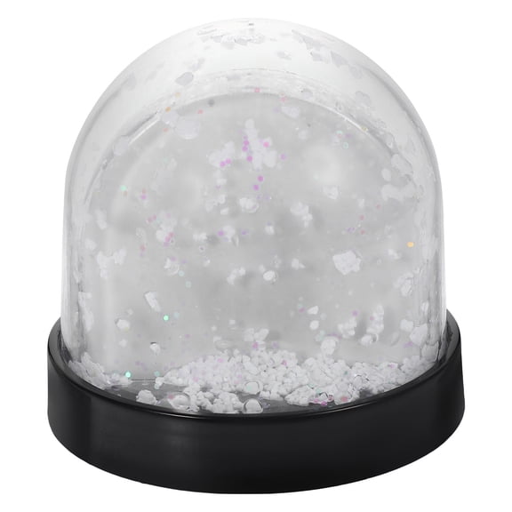 LOLIPPYY Picture Display Snow Globe Black Round Snow Globe with Base for Wedding Decoration 1Pack