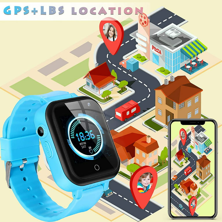 T16 4G Smartwatch with GPS Tracker Texting and Calling,Smart Watch for Kids,2 Way Call Camera Voice & Video Call SOS Alerts Smart Watch Smartphone Cell Phone Wrist Watch,4-12 Years Boys Gifts -