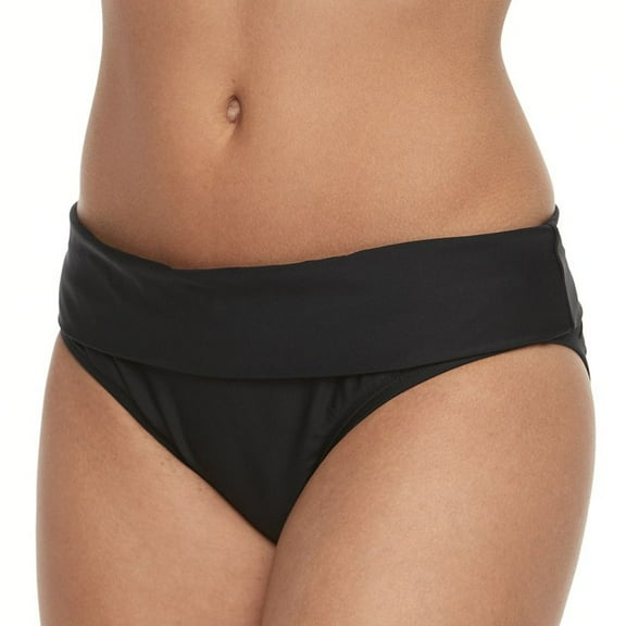 N Next Black Fold-Over Full Coverage Swim Bikini Bottoms Women's Large