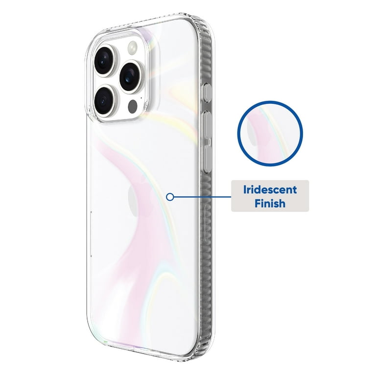 Onn+ Cell Phone Case for iPhone 16 Pro Iridescent Illusion