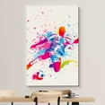 thumbnail image 3 of wall26 Canvas Print Wall Art Rainbow Paint Splatter Soccer Player Sports Athletes Digital Art Modern Art Rustic Scenic Urban Exercise Colorful for Living Room, Bedroom, Office - 16"x24", 3 of 5