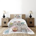 thumbnail image 4 of Ambesonne Colorful Quilted Bedspread Set 2 Pcs, and Owls Love, Twin Size, Multicolor, 4 of 5