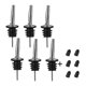 thumbnail image 1 of vertedores de acero inoxidable, vertedor rápido, vertedores para botellas de licor y tapón cónico para vinagre, con tapas antipolvo selladas., 1 of 4