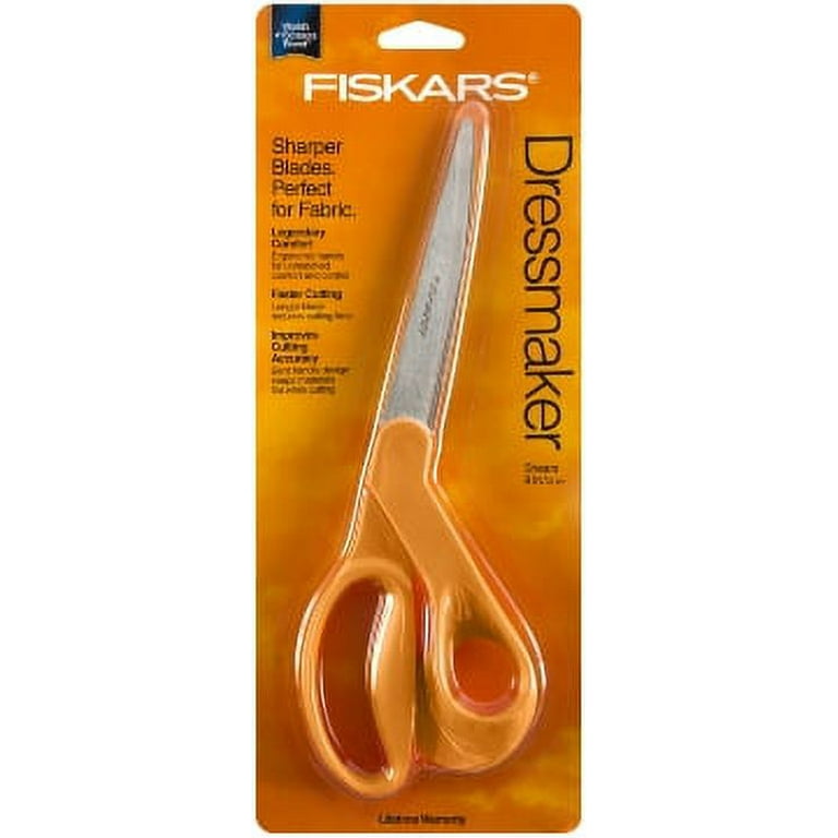 Fiskars Dressmaker Shears, 9, Pointed, All-Purpose Fabric Cutting, Orange  