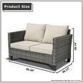 thumbnail image 2 of XIZZI Outdoor Furniture 50" Loveseat Sofa Couch with Gray Wicker Rattan(Beige Cushion), 2 of 8