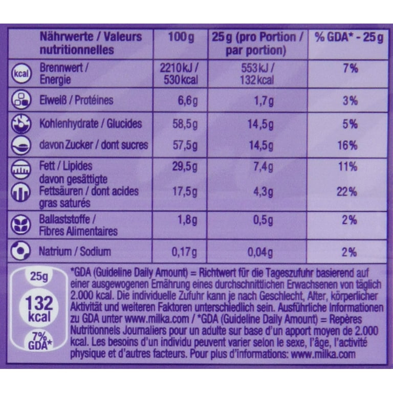 Milka Original Alpine Milk Chocolate Bars, 5 Pack (3.52 Oz each