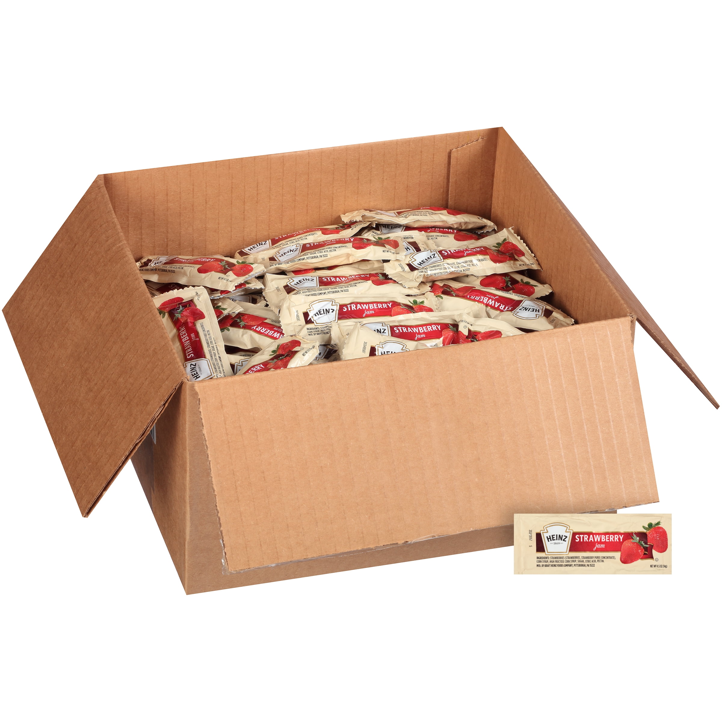 HEINZ Single Serve Strawberry Jam, 0.5 oz. Packets (Pack of 200