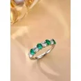 thumbnail image 4 of 14K White Gold Plated 2Ct Oval Cut Simulated Green Emerald Engagement Women's Band Ring, 4 of 4