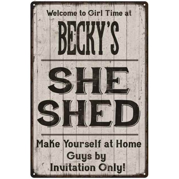 BECKY'S She Shed signGift Lady Cave Gift 8x12 Metal Sign 108120082290