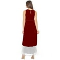 thumbnail image 3 of eloria Women's Georgette Boat neck Sleevless Partywear A line Maxi Dress, Color : Red | Size : XS, 3 of 6