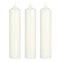 Mega Candles 3 pcs Unscented White Dome Top Round Pillar Candle, Hand Poured Premium Wax Candles 2 Inch x 9 Inch, Home Décor, Wedding Receptions, Baby Showers, Birthdays, Celebrations, Party & More