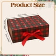thumbnail image 3 of Christmas Magnetic Gift Box with Bow, Red Paper Box for Gift Presentation, Satin Ribbon Accent, 1 Count, 3 of 5