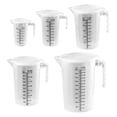 thumbnail image 1 of AMLESO 5 Pieces Plastic Pitcher Easy Clean Transparent Juice Beverage Jar Measuring Cup, 1 of 8