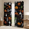 thumbnail image 2 of Manfei Skull Skeleton Curtains and Drapes (42x84), Funny Pumpkin Blackout Curtains for Bedroom, Cartoon Halloween Curtains for Living Room, Window Drapes Room Decoration, 2 of 6