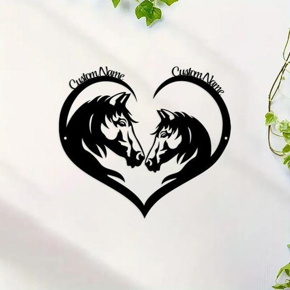 Personalized Horse Couple Metal Wall Art Western Metal Sign, Country Living Sign, Horse Lover Gift, Cowboy Lover Gift