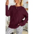 thumbnail image 4 of ABPHQTO Suéter tipo jersey grueso extragrande color vino para mujer, 4 of 5