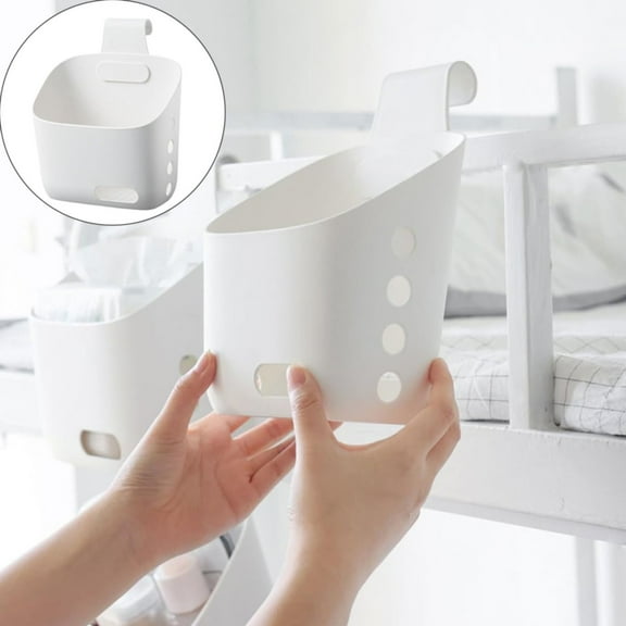 Hanging Plastic Baskets for Organizing Over the Door/Wall Mount Cabinet Organizer Storage Basket in Kitchen Bathroom Shower Hanging Basket with Holes Bedroom Small Storage Basket