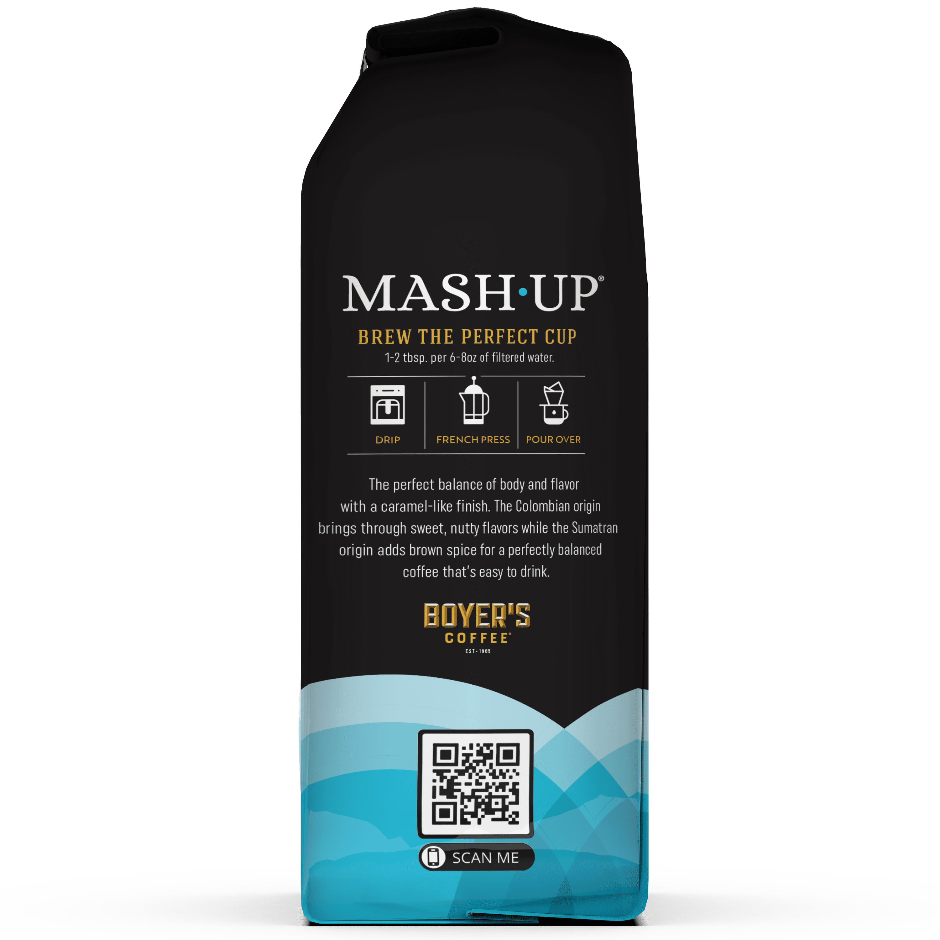 Mash-Up Colombia + Sumatra Blend, Organic Whole Bean Coffee, Medium Roast, 11 Oz