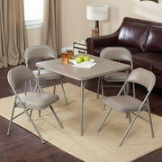 Meco Sudden Comfort Deluxe Double Padded Chair and Back 5 Piece Card Table Set Chickory Beige by Meco Corp