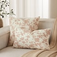 thumbnail image 4 of 100% Cotton French Pastoral Throw Pillow Covers Set of 2, 16x16 Inch Terracotta Farmhouse Decorative Cushion Covers for Sofa Bed Living Room Home Decor, 4 of 6