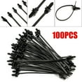 thumbnail image 1 of 100x Nylon Push Clips Wire Tie Released Zip Straps Pipe Cable Fastener Bundle, 1 of 9