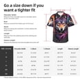 thumbnail image 5 of Honeii Colorful Wolf Head A Print Men’s Hawaiian Shirt,Classic Button-Down Short Sleeve Shirt, for Beach, Vacation, and Outdoor Activities,3X-Large, 5 of 7