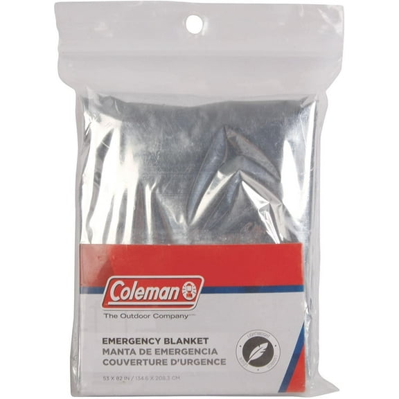 Coleman Emergency Blanket - Lightweight, Compact - 53x82 in, Gray/Green