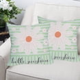 thumbnail image 3 of 2 Pack Waterproof Hello Sunshine Pillow Covers 20x20 Inch Green White Daisy Floral Throw Pillow Covers Outdoor Spring Summer Farmhouse Decorations Cushion Case Double Sided, 3 of 6