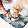 thumbnail image 2 of Dog Cat Food Mat, Dog Mat for Food and Water, Pet Dog Cat Bowl Mat, Non-Slip Super Absorbent Cat Feeding Mat with Turquoise Modern,17inx30in, 2 of 7