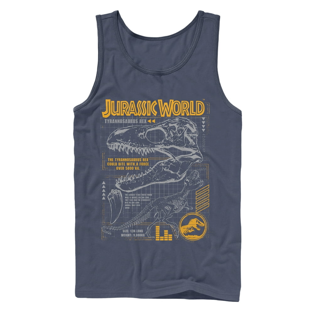 Men's Jurassic World: Fallen Kingdom T.Rex Scary Facts Tank Top Navy