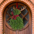 thumbnail image 4 of 20.8"Christmas Elk Wreath for Front Door,Artificial Pine Branches Green Leaves Garland,Handcrafted Wreath Hanging Garland Pendant Decor for Home Wall,Porch Fireplace, 4 of 9
