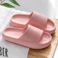 thumbnail image 1 of Chanclas antideslizantes con plataforma gruesa para baño, chanclas para mujer, sandalias de suela blanda EVA, toboganes para interiores, Step on Shit SlippersPink39-40, 1 of 1