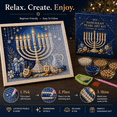 thumbnail image 2 of DIY Hanukkah Pearl Art Kit, Chanukah Themed Diamond Painting Craft Set, Pre Printed Canvas and Pearl Beads Art Kit for Handmade Wall Decor During Festival of Lights B, 2 of 6