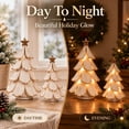 thumbnail image 4 of 2 Pcs Vintage Lighted Christmas Tree Figurine, Christmas Tree Village with Warm Lights, Table Christmas Tree with Lights, Mini Tabletop Decor Warm Glow Home, Nostalgic Winter Pines Gift, 4 of 6