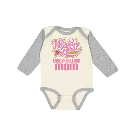 

Inktastic English Bulldog Mom (Dog Breed) Gift Baby Girl Long Sleeve Bodysuit