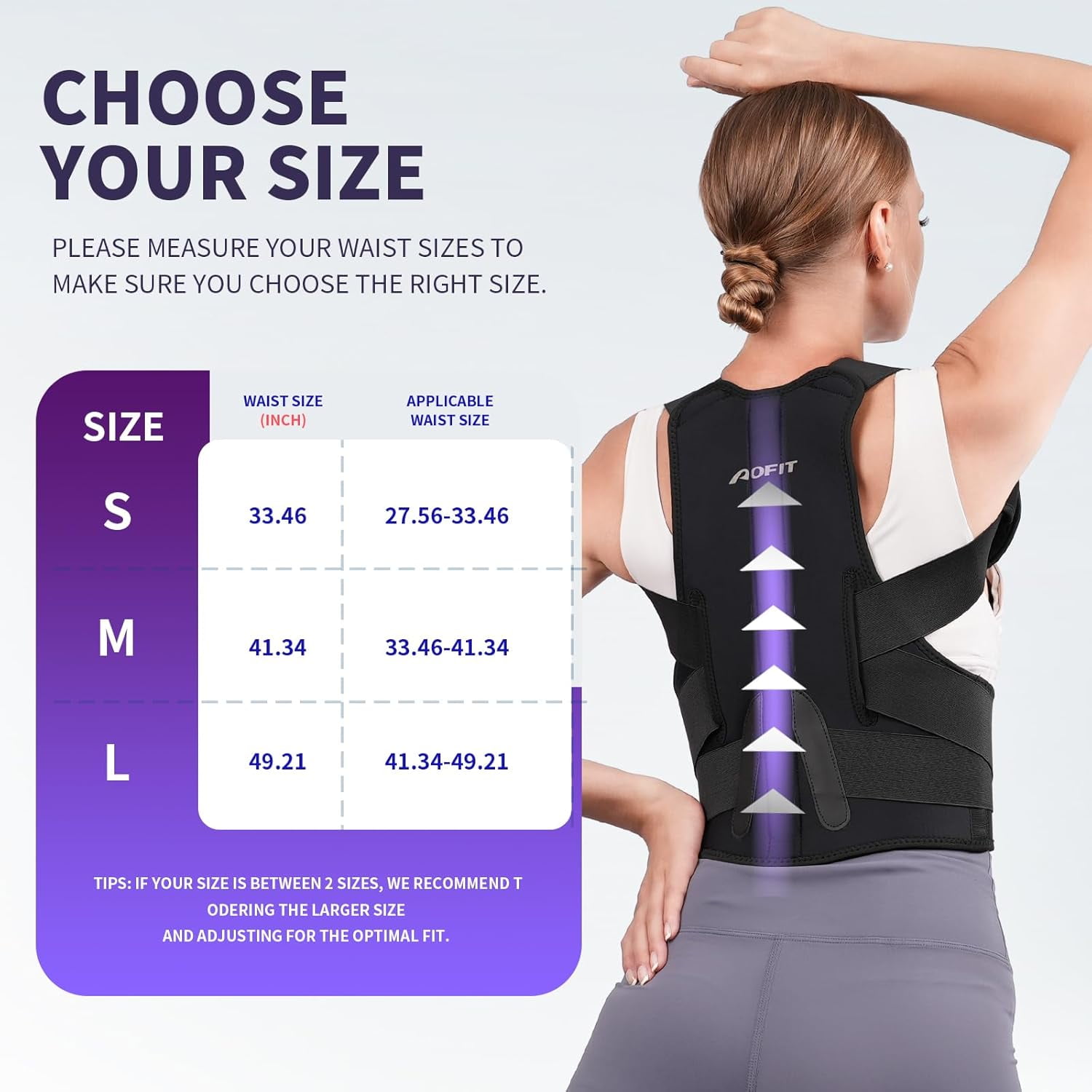 GKTG Back Brace Posture Corrector for Men and Women, Full Adjustable for Upper and Lower Back Pain Relief
