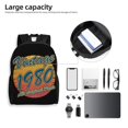thumbnail image 5 of Mochila vintage negra de 1980 con todas las piezas originales para hombre y mujer, ideal para trabajo, negocios, viajes, escuela, regalo para estudiantes universitarios., 5 of 5