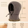 thumbnail image 4 of Women's Winter Hat Scarf Mask Integrated, Fleece Lined Knit Beanie with Face Cover, Windproof Cold Weather Riding Cap, Thermal Ear Protection Hooded Hat for Cycling - Black, 4 of 7