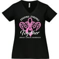 thumbnail image 3 of Inktastic Staying Strong Together with Pink Breast Cancer Ribbon Women's Plus Size V-Neck T-Shirt, 3 of 5