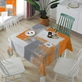 thumbnail image 5 of Square/Round Table Cloths 42x42inch, Oil Painting Abstract Art Party Tablecloth Cotton Linens Table Covers for Kitchen Dinning Wedding Decoration, Stain/Wrinkle Resistant, Orange Geometric, 5 of 6