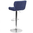 thumbnail image 4 of Tufted Blue Fabric Adjustable Height Barstool w/ Chrome Base, 4 of 5