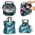 thumbnail image 2 of Teal Gold Marble Drawstring Lunch Bag Women - Drawstring Lunch Bag Insulated for Work Office - Stain-Resistant Large Lunchbags for Women with Multi-Pockets, 2 of 6