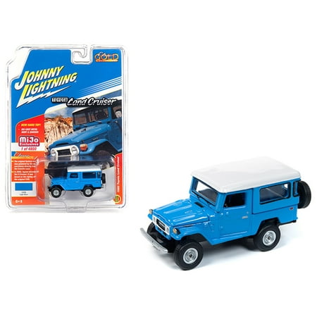 Land Speed Car 1980 Toyota Land Cruiser Light Blue w/White Top Limited Edition to 4,800 pieces 1/64 Diecast Car by Johnny Lightning ()