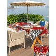 thumbnail image 4 of Outdoor Tablecloth with Umbrella Hole and Zipper, Red Christmas Rectangle Table Cloth 60x120 Inch Waterproof Tablecloth, Gnomes Poinsettia Snowflakes Pine Branches Picnic Table Cover for Patio, 4 of 7